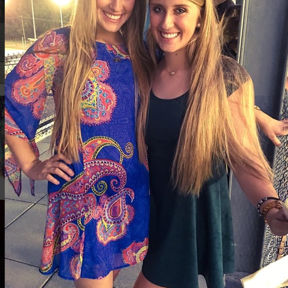 Blue paisley print dress